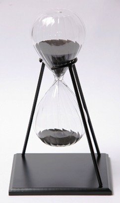 G.W. Schleidt ATD30-B Stand 30 Minute 10 in. Twist Glass Modern Timer - Black Sand with Black Stand