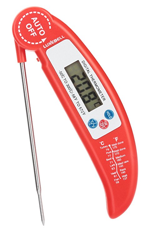 Luxebell Digital Instant Read Thermometer for Kitchen Meat Cooking, BBQ, Poultry, Grill Food, Cake