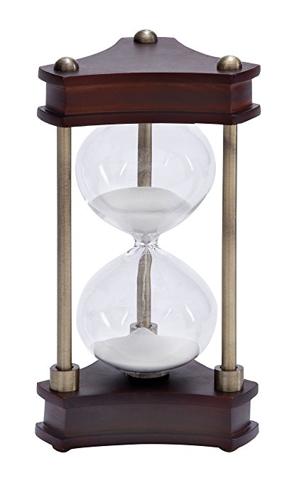 Deco 79 Wood Metal Glass Sand Timer Must to Have for Maritime Collector