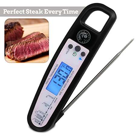 MEAT THERMOMETER - Digital Readout Lets You Cook Your Steaks To The Perfect Temp And Never Serve Under Cooked Chicken Again. Number 1 Rated For BBQ Grill, Smoker, Oven