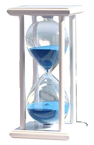 Classic 60 Minutes White Frame Ornaments Hourglass (blue)