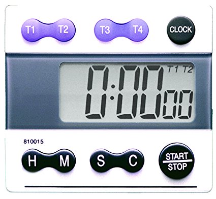 Laboratory Timer, 4 Channel, with Memory, 100 Hour Range, 1 Second Resolution