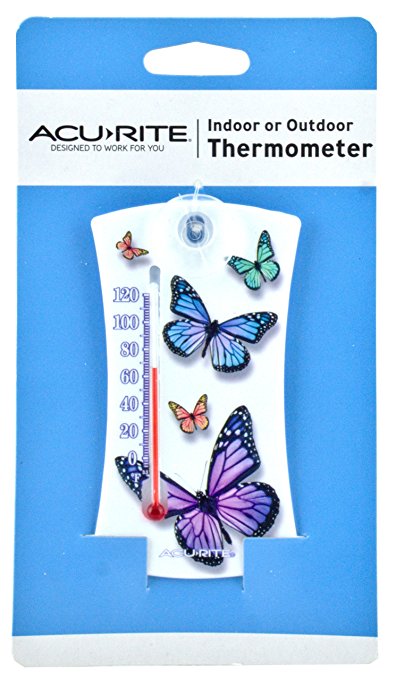 AcuRite Mini Thermometer (White Butterfly Design)