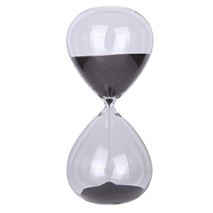 Saymequeen Transparent Hourglass Colorful Sand Timer Hourglass Birthday Gift (60 Minutes, black)