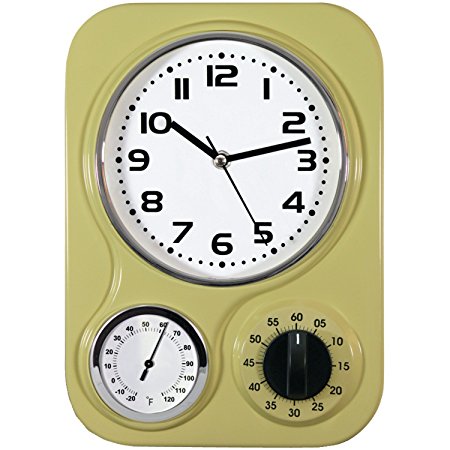 Northpoint 162097 Kitchen Clock With Temperature and Timer